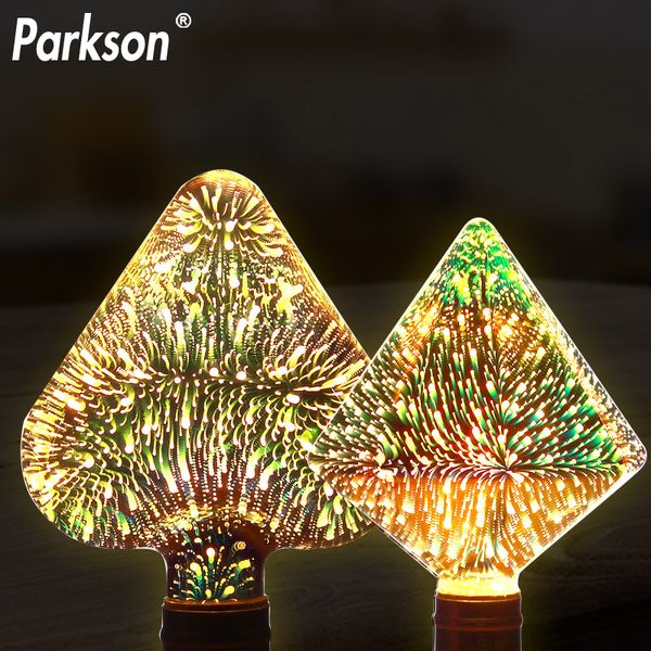 

теплый белый 3d урожай эдисон лампы e27 220v fireworks effect 3d star светодиодные лампы праздничные огни рождественские украшения свет