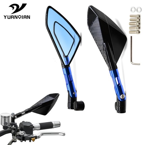 

cnc aluminum motorcycle rearview mirrors blue glass rear view side mirror for africa twin crf1000l shadow ktm duke rc390