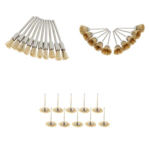 

30 pieces wheel brush buffing die grinder drill bits disc/cup/pen -yellow