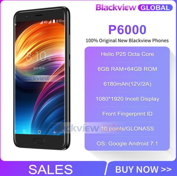 

Blackview p6000 martphone face recognition helio p25 octa core 5 5 quot 16 9 fhd full creen 6gb 64gb 6180mah 21 0 3mp 4g cellphone