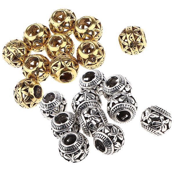 

20-pieces 4.5mm durable hair braid rings clips, hair decorations beads, silver golden jewelry making beads