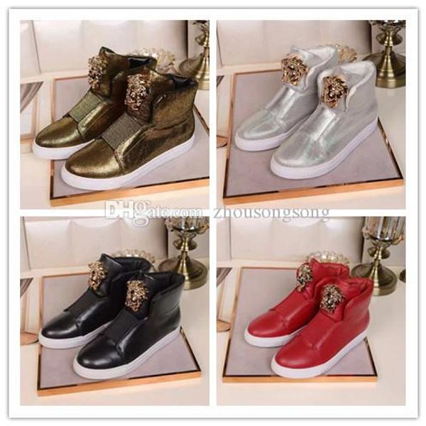 

fashion shoes europe station 2020 autumn and winter high state men's shoes personalized metal willow england white take casual leather, Black