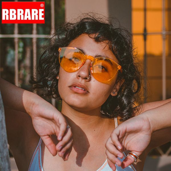 

rbrare 2020 transparent jelly color sunglasses women brand designer candy colors glasses vintage round siamese sun glasses men, White;black
