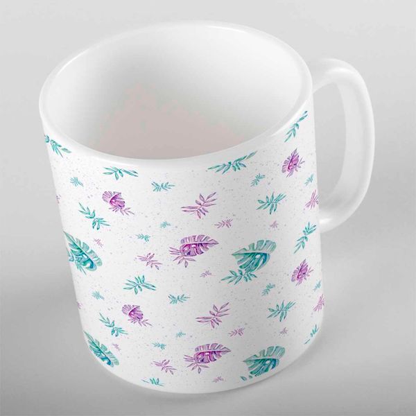 

else green purple tropical leaves floral flowers 3d print gift ceramic drinking water bear coffee cup mug kitchen