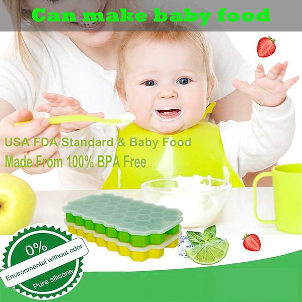 

food grade silicone ice tray fruit ice cube maker diy creative small ice cube mold for party whiskey cocktail cold drink fashion, Silver
