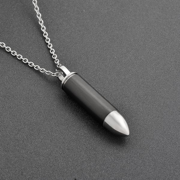 

cremation cylinder steel customized ijd9817 memorial pendant black souvenir for bullet cylindrical urn ash stainless keepsake necklace tbtp