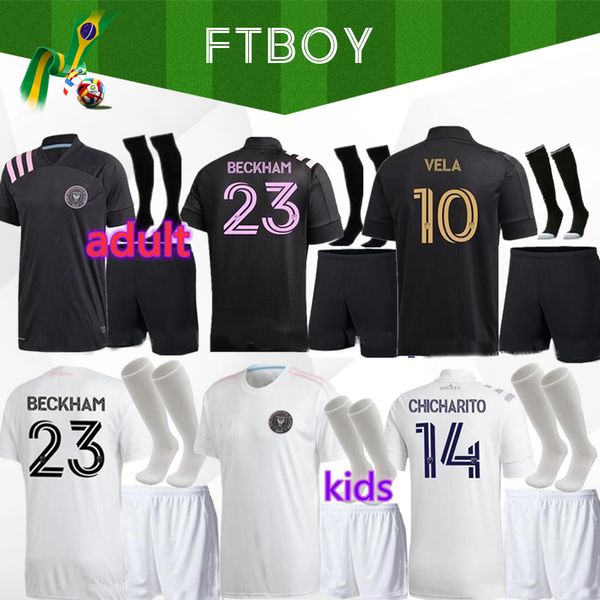 

adults and kids 2020 inter miami beckham 23 black lafc carlos vela 10 soccer jerseys 2021 los angeles fc la galaxy chicharito, Black;yellow
