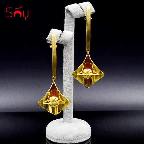 

sunny jewelry long drop dangle earrings square fashion jewelry 2019 for women for party wedding anniversary daily, Silver