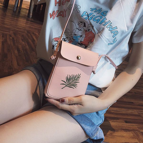 

hifuar messenger bags for women 2019 plant embroidery retro mobile phone bag simple female shulder bags pink 2019