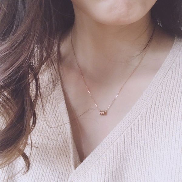 

s925 серебряное ожерелье женщин waistline гальванических 18k розовое золото колье ожерелье-ключицы цепи чистый красный простой личность ins, Silver