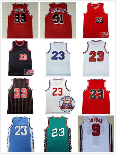 

Men 039 23 michael jer ey pippen rodman red black white titched rev 30 ba ketball jer ey hipping