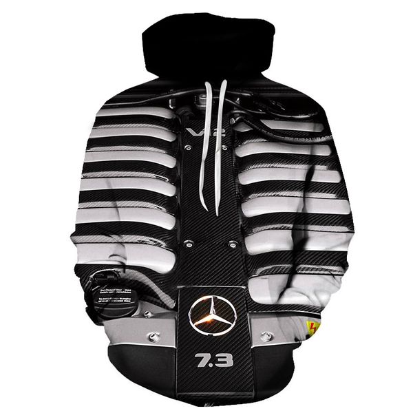 

new - car fashion men and women hoodies 3d car engine hip hop bf loose sportswear harajuku casual jacket drop ship, Black