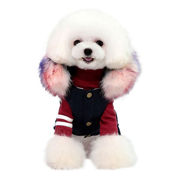 

pet autumn and winter warm handsome vest sleeveless fluffy hooded coat cold-weather costume