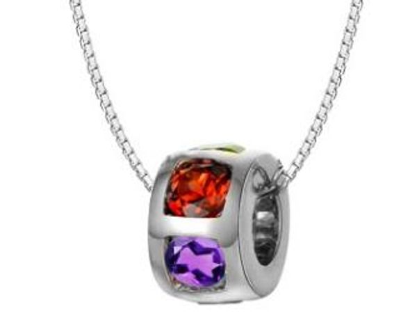 

transfer bead necklace pendant female colored gemstone wild gift, Silver
