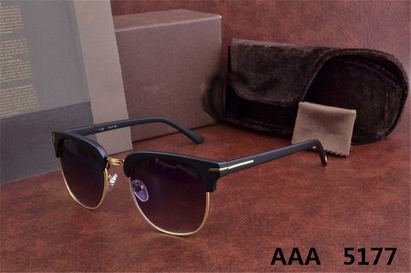 

fashion pilot style driving sunglasses men women classic vintage metal frame sun glasses tom with original case and box 0392 0394 5177, White;black