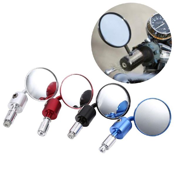 

1 pair 7/8" motorcycle rearview mirror round handlebar bar end rear view mirrors bike motorbike side mirror for