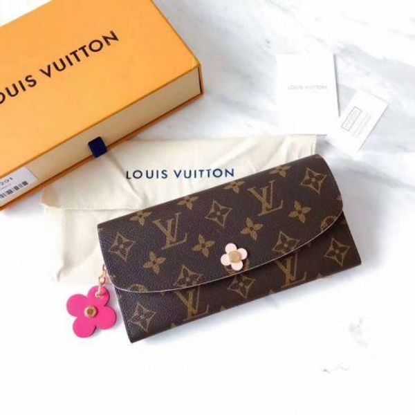 

new rose red four-leaf clover long ladies emilie wallet m64202 wallets oxidized leather clutches evening long chain wallets compact purse