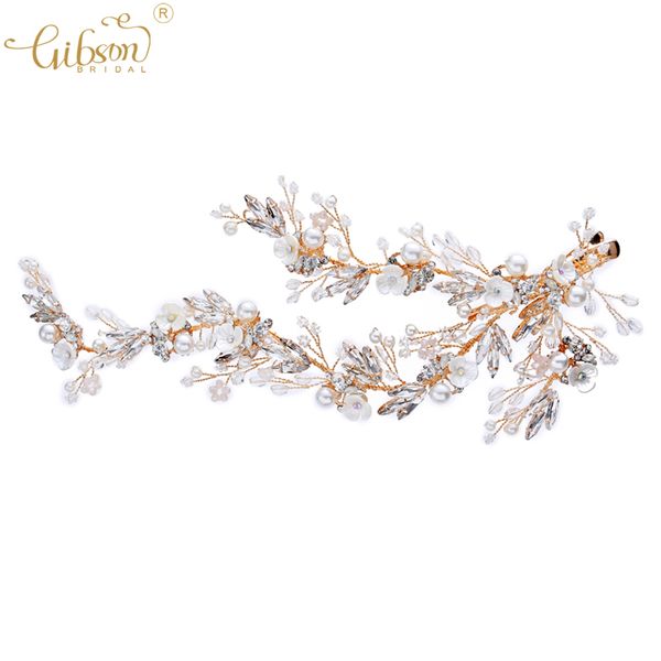 

wedding headpiece tiara clip earrings delicate crystal burst bridal hair clips accessories women jewelry dress barrette, Golden;white