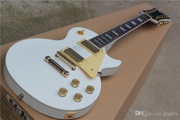 

standard 12 string electric guitar white color body gold accessories