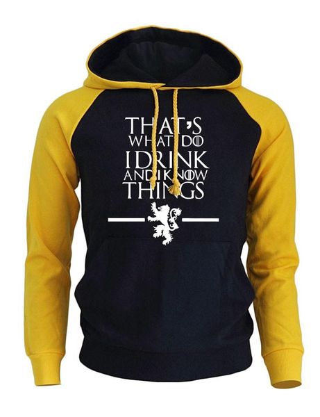 

fashion men's sweatshirt 2018 spring hoodies men sportswear hoody that's what i do i drink and know things print casual hoodie, Black
