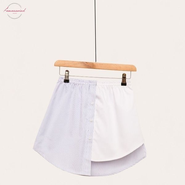 

new 2019 stripe spelling color irregular false shirt skirt half body skirt female skirts wholesale drop shipper, Black