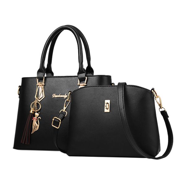 

2 pieces bag set women handbags tote bag large capacity shoulder vintage handle crossbody bags