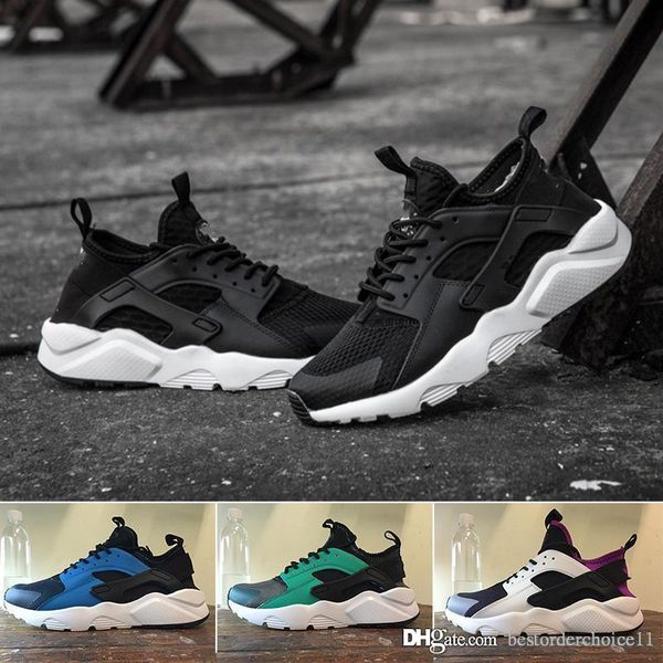 

2018 huarache 1.0 run ultra 4 iv running shoes men women huaraches run triple black white red multicolor sneakers athletic trainers 36-45