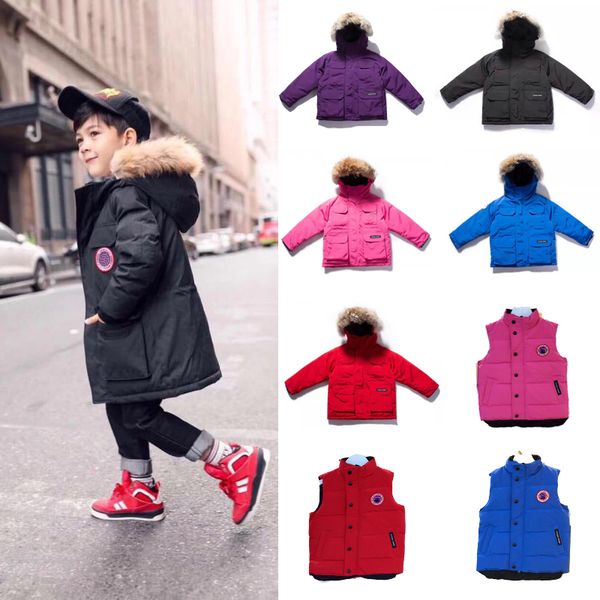 

Kid goo e down jacket parka children quality winter down jacket ve t boy girl winter down infant toddler thick coat, Blue;gray