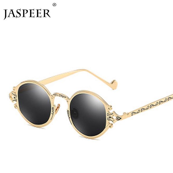 

jaspeer round vintage sunglasses women 2019 men oval retro sunglasses steampunk mens sunglasses brand designer small eyewear, Blue