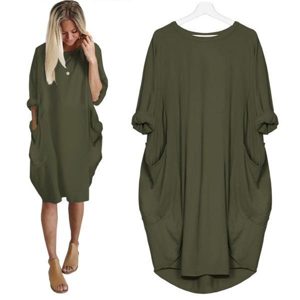 

bat sleeve dress plus size xl 5xl sukienka solid dress midi elegant summer party dresses with pockets for women robe femme 2019, Black;gray