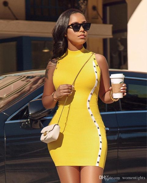 

button sleeveles designer dresses skinny solid color ladies bodycon dresses club pencil dresses, Black;gray