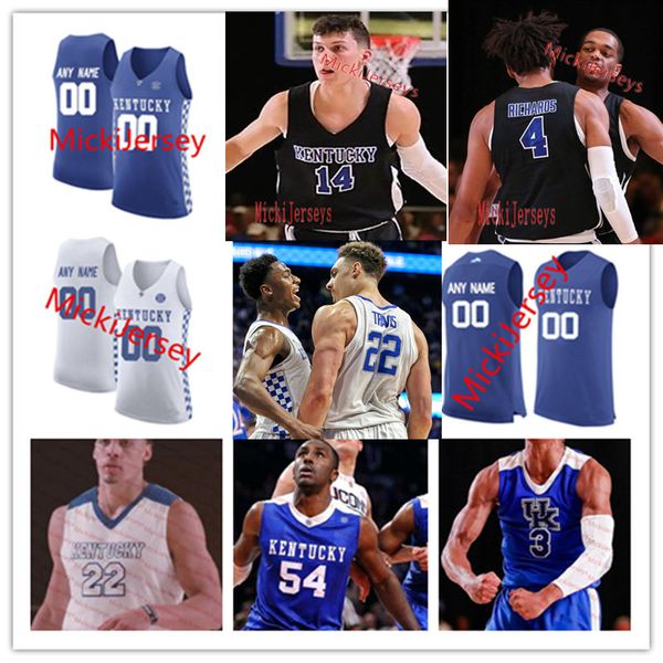 

Custom Kentucky Wildcats Basketball Jersey Reid Travis EJ. Montgomery PJ. Washington Jr. Brad Calipari Zan Payne Kentucky Wildcats Jersey