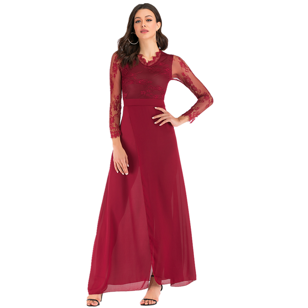

women convertible club red dress lace long dress party bridesmaids infinity robe longue femme, Black;gray