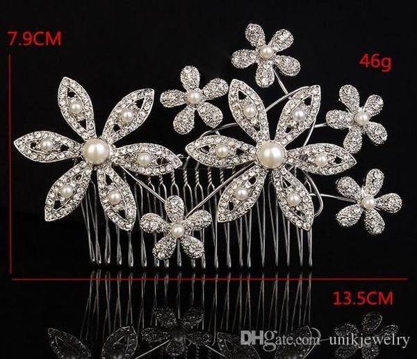 

elegant brial hair comb rhinestone pearl silver tone bridal hair accessories head pieces party wedding hair accessories, Slivery;golden