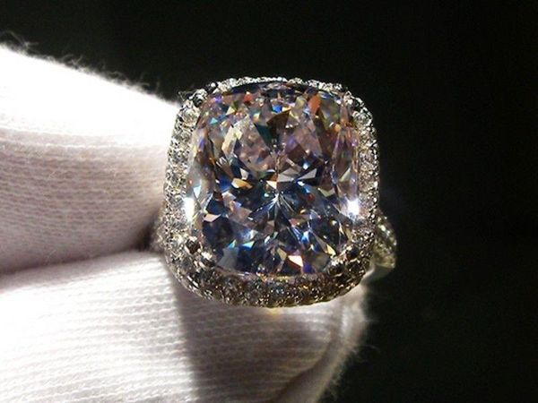 

виктория wieck новый бренд ювелирных изделий 14kt белого золота заполнены 8ct большой топаз имитация алмаз обручальное кольцо обручальное ко, Slivery;golden