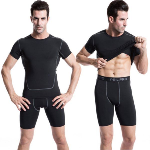 

outdoor men sports trousers thermal compression gym anthletic pants bike riding pants quickly dry riding, Black