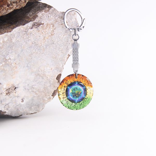 

unique round split key rings with life energy and life tree image keychain for wholesale keychains crystal promotion gifts, Silver
