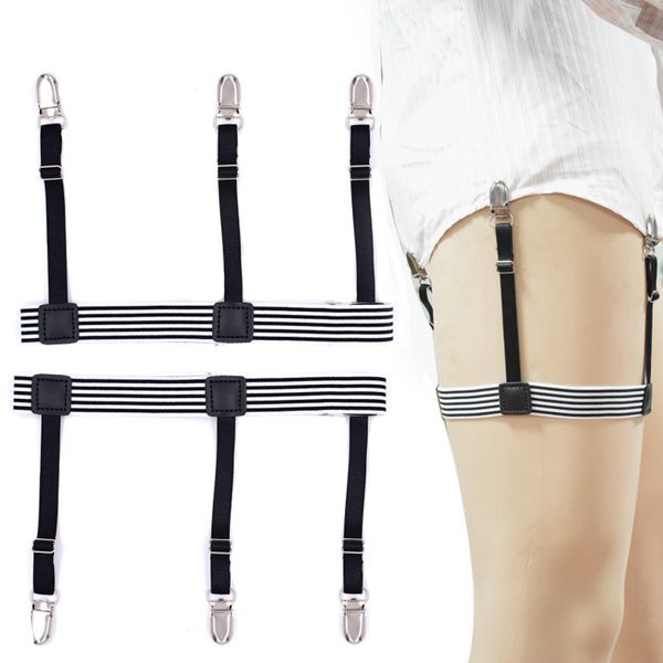 1Pair Men Garter Belt Leg Suspenders Shirt Braces Elastic Strap Non-slip Hot