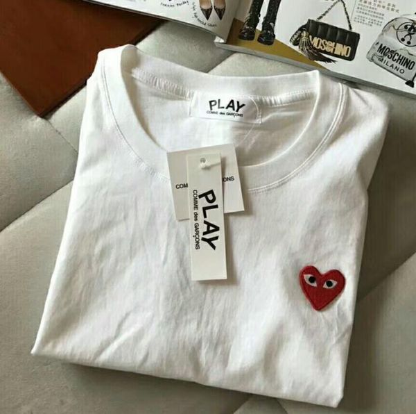 

Luxury de igner t hirt men white t hirt fa hion playing game red heart men lover printed t hirt hip hop olid hort leeve women top, White;black