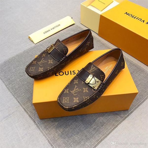 

mix 27 model men genuine leather shoes luxury casual shoes loafers slip on italian brand designer male dress shoes flattie casual shoe 38 45, Black