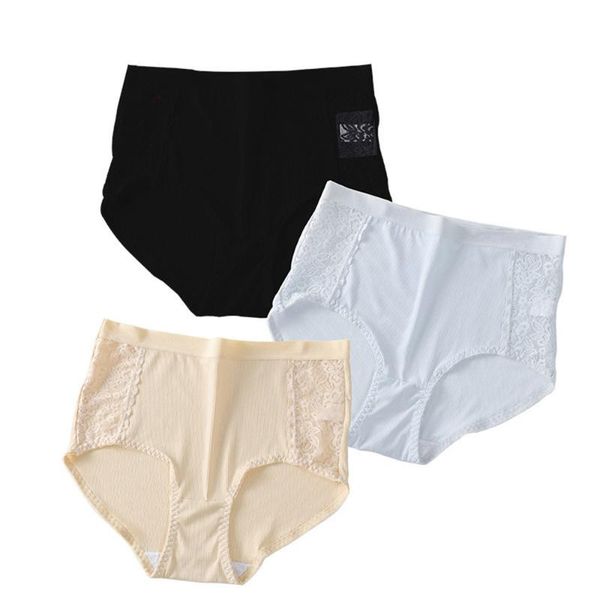 

women's panties 3pcs/lot briefs comfortable high waist seamless underwear solid color women ultra-thin intimates lady, Black;pink