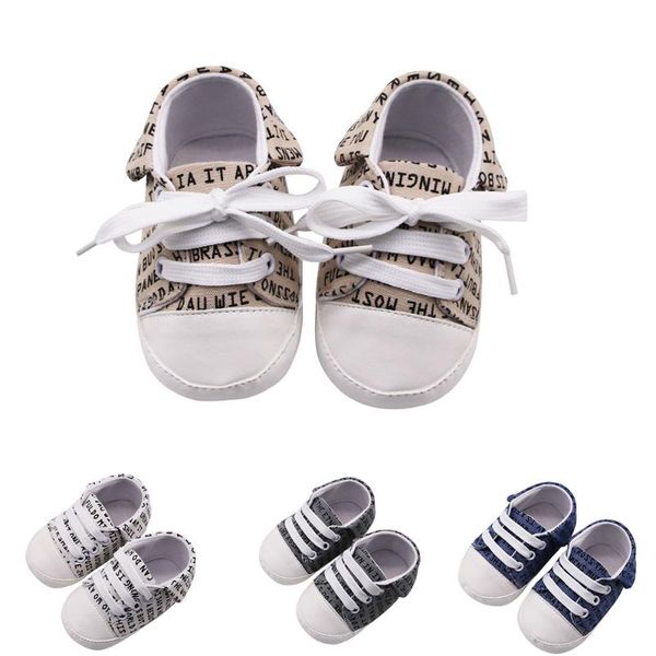 

dihope малыша новорожденных детская обувь девушки парни письмо печать сплошной мягкой подошве младенческой малыша свободного покроя обувь ма