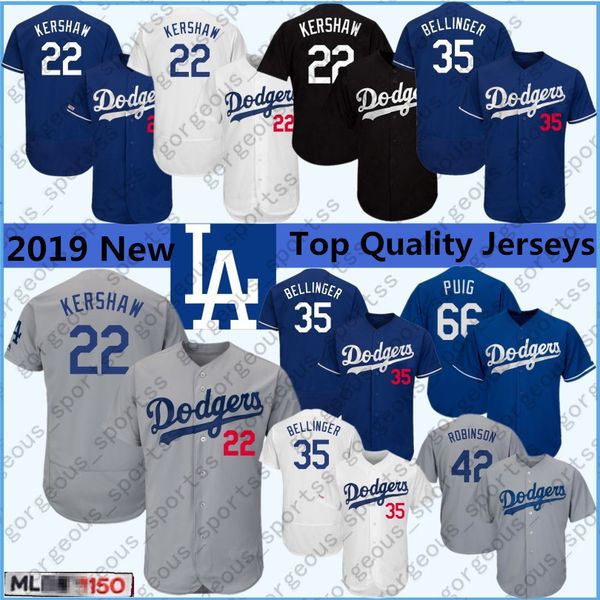 

35 cody bellinger los 66 yasiel puig angeles baseball dodgers jersey 22 clayton kershaw 5 corey seager 23 gonzalez taylor new, Blue;black