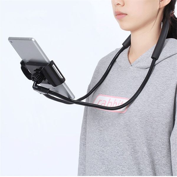 

new flexible mobile phone holder hanging neck lazy necklace stand for cellphone with tablets ing