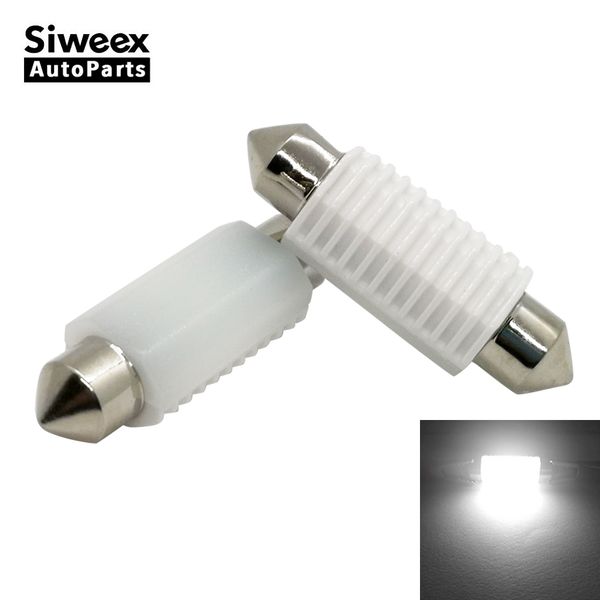 

2 pcs c5w led bulb 31mm 36mm 39mm 41mm car interior light festoon 2 smd 3030 cob reading bulbs dome map lamp white dc 12v
