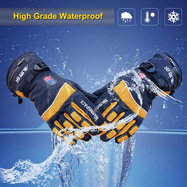 

outdoor electric ski gloves finger double-sided heated temperature control rechargeable waterproof gloves