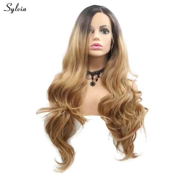 Drag Queen Hair Blonde Wig With Brown Roots Two Tone Color High