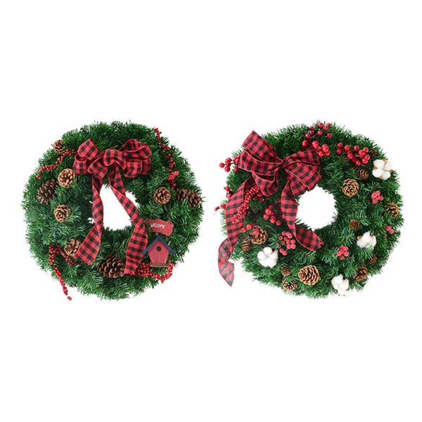 

christmas garlands hanging wreath door shop home window christmas decoration