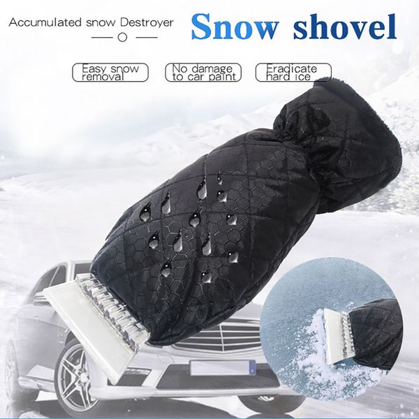 

snow scraper removal glove oxford cloth cleaning snow shovel ice scraper tool for auto window outdoor car-stying winter gloves