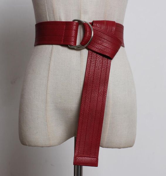 

women's runway fashion pu leather cummerbunds female dress coat corsets waistband belts decoration wide belt r1813, Black;brown